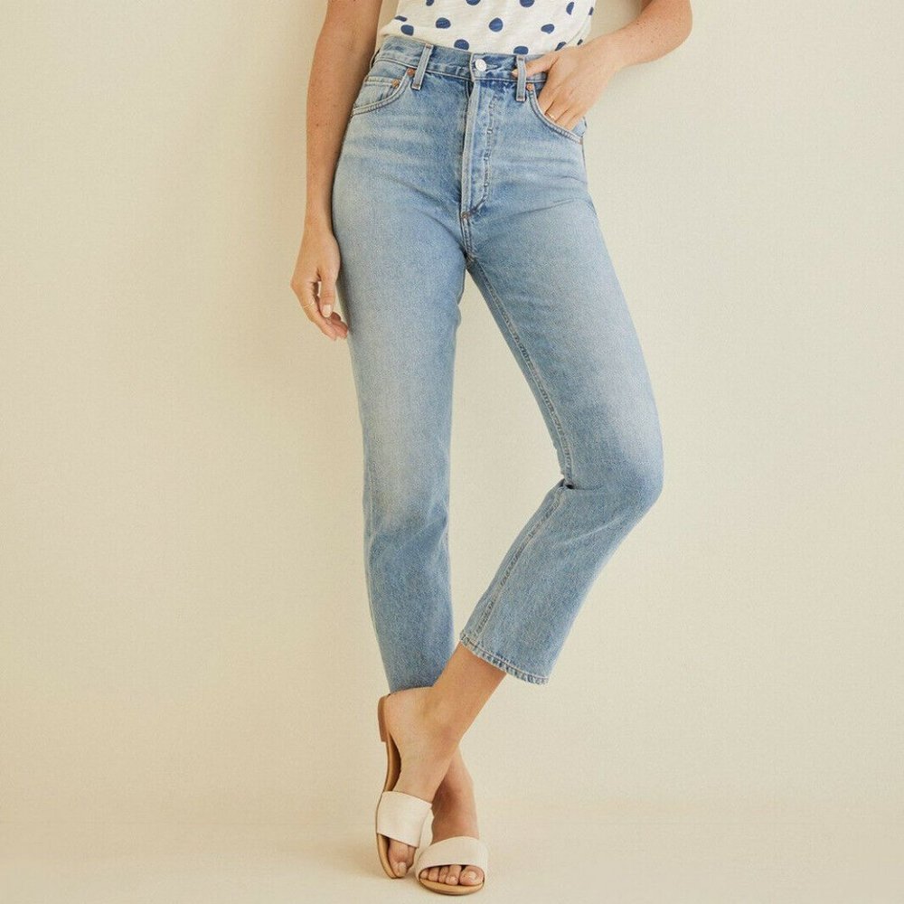 💙 AGOLDE Riley Hi Rise Straight Crop In Vision 32 💙
